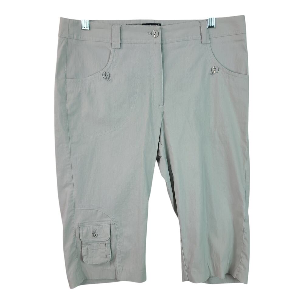 Jamie Sadock Gray Activewear Cargo Knee Capri Shorts Golf Tennis Pickleball 6 32